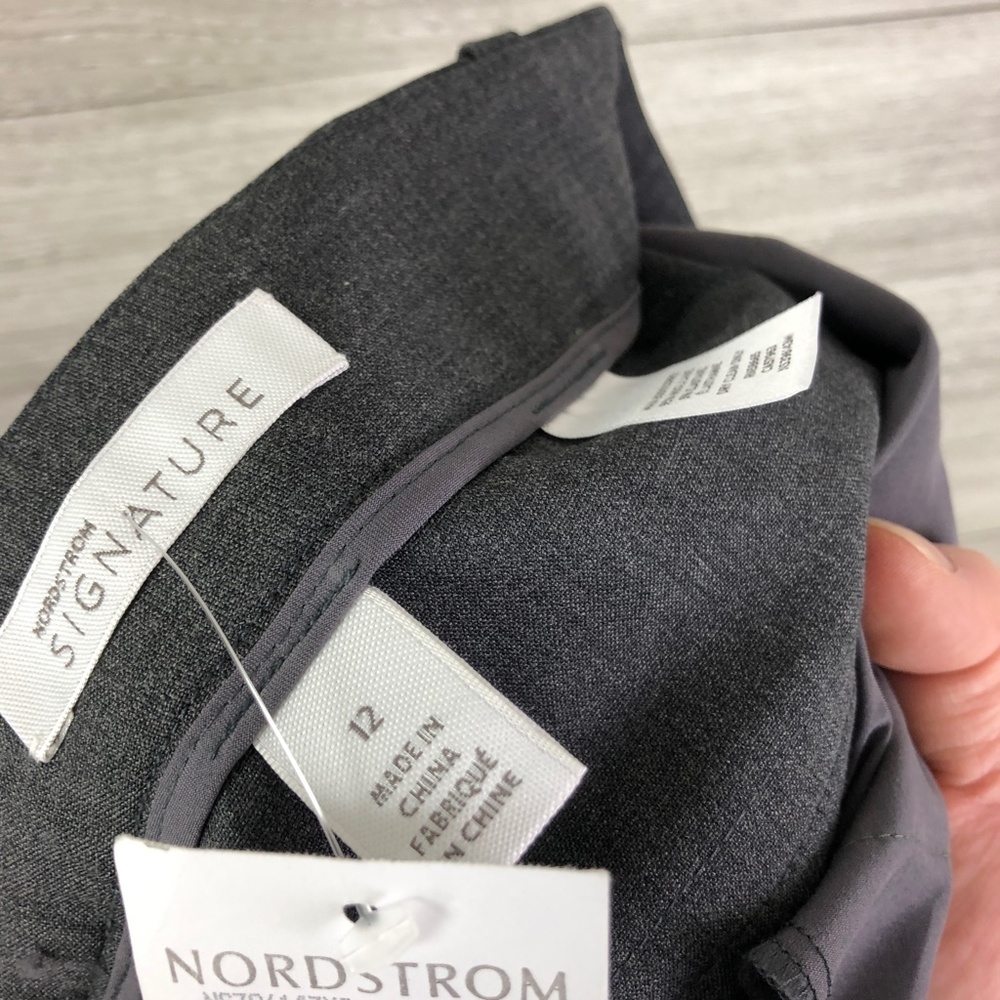 Nordstrom Signature Wool Blend Dress Pant in Charcoal Grey Reg & Plus Si… - Picture 4 of 5